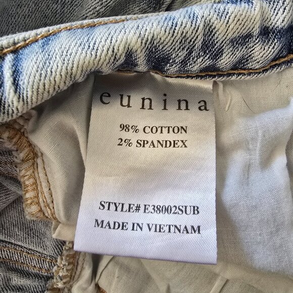 Eunina Jean Shorts High Rise Cut Off Shortie Ladies Sz Large distressed - Picture 3 of 7